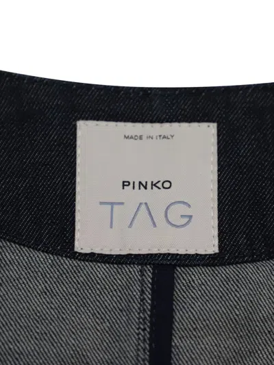 Pre-owned Pinko Sequin Denim Jacket In Blue