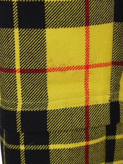 Pre-owned Balenciaga 2017 Check-pattern Trousers In Yellow