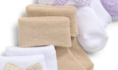 Capelli New York Assorted 8-pack Cuffed Crew Socks With Bows In Multi