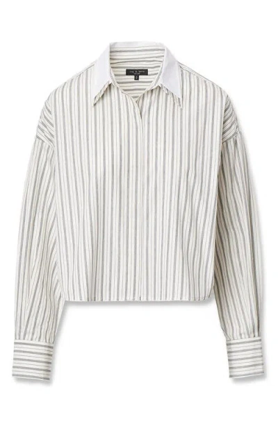 Rag & Bone Marin Stripe Layered Shirt In Cream Stripe In Multi