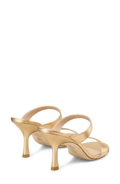 Stuart Weitzman Nudist Metallic Dual-band Slide Sandals In Gold