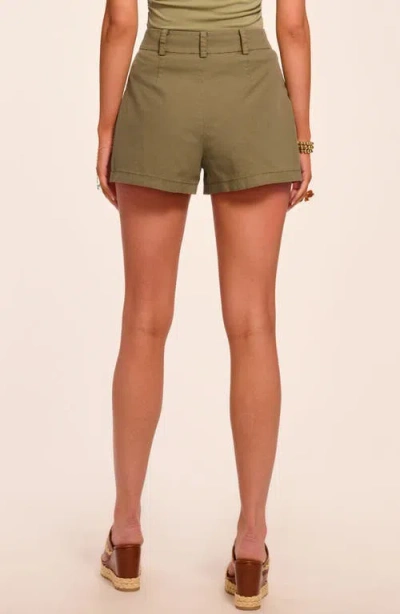 Ramy Brook Hilary Stretch Cotton Canvas Shorts In Green