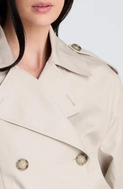 Kenneth Cole Double Breasted Short Trench Coat In Neutral