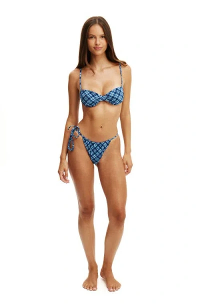 Body Gathered Thin Strap Balconette Bikini Top In Multi