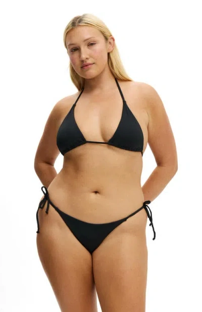 Body String Triangle Bikini Top In Black