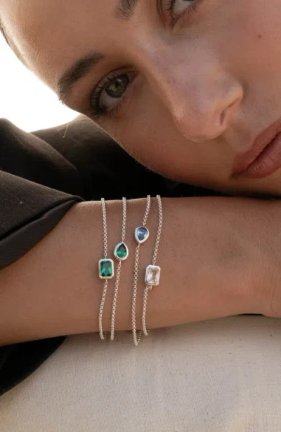 Dower & Hall White Topaz Octagon Chain Bracelet In Metallic