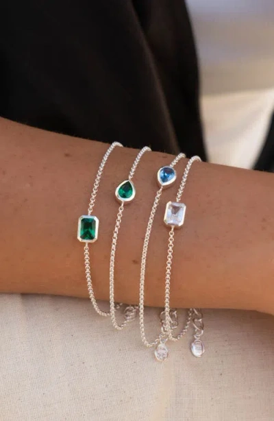 Dower & Hall White Topaz Octagon Chain Bracelet In Metallic