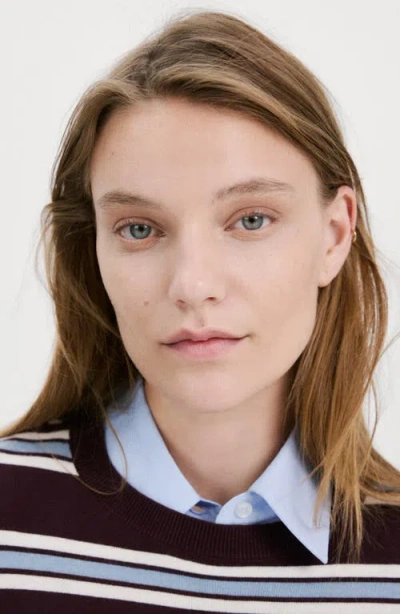 Mango Stripe Crewneck Sweater In Multi