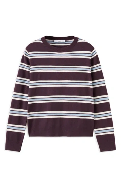 Mango Stripe Crewneck Sweater In Multi
