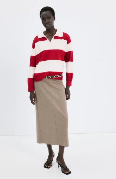 Mango Stripe Polo Sweater In Multi