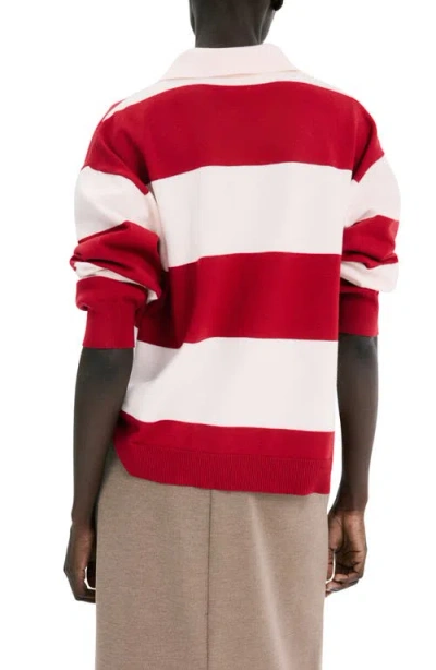 Mango Stripe Polo Sweater In Multi