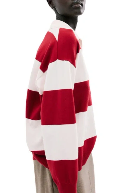 Mango Stripe Polo Sweater In Multi