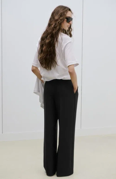 Mango Selection Pleat Front Straight Leg Pants In Black