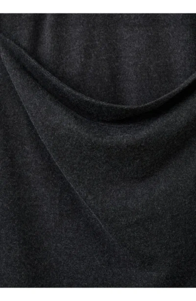 Mango Combine Drape Top In Black