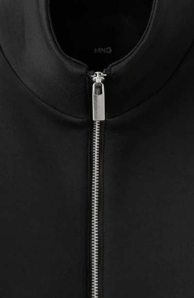 Mango Oversized Bomber Jacket In Black