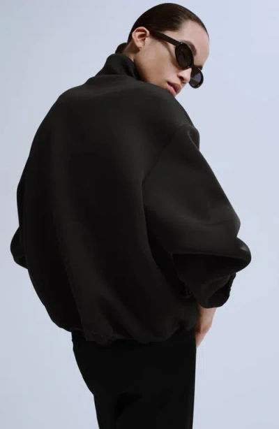 Mango Oversized Bomber Jacket In Black