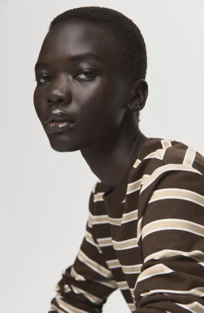 Mango Stripe Long Sleeve T-shirt In Multi