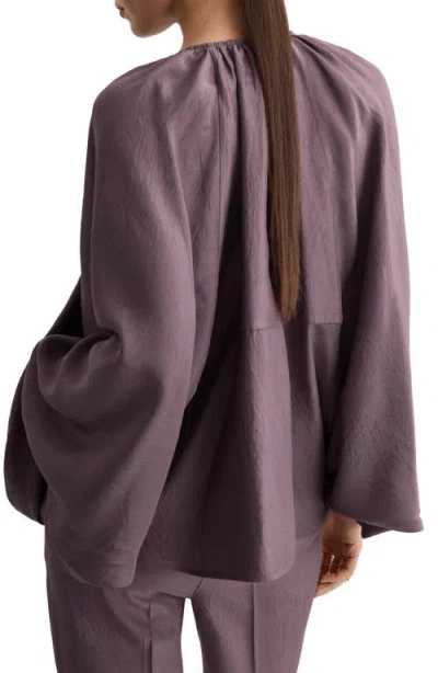 Mango Oversize Bubble Bomber Jacket In Purple