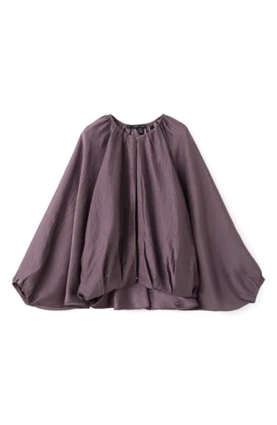 Mango Oversize Bubble Bomber Jacket In Purple