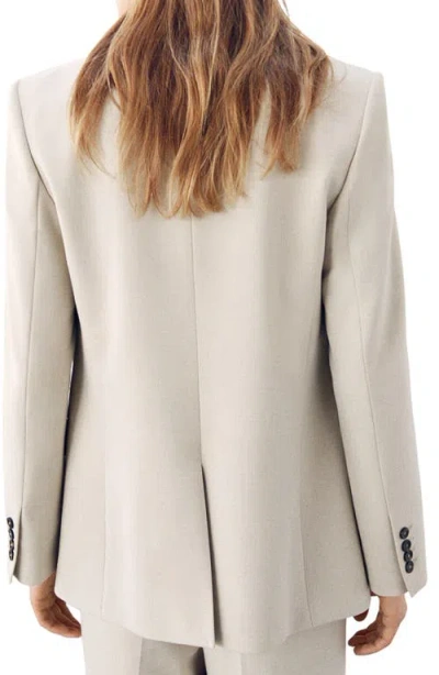 Mango Notch Collar Blazer In Neutral