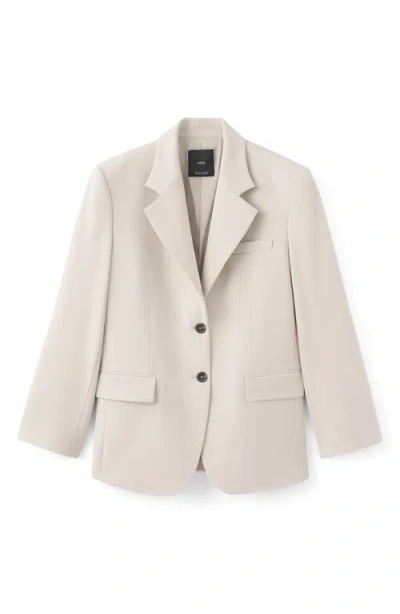 Mango Notch Collar Blazer In Neutral