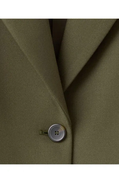 Mango Notch Collar Blazer In Green