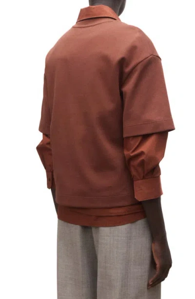 Mango Oversized Cotton T-shirt In Brown
