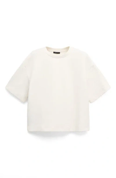 Mango Cotton Blend T-shirt In White