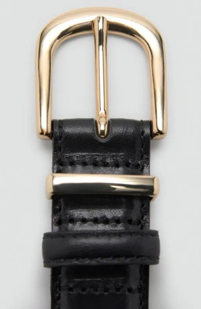 Mango Leather Belt In Black