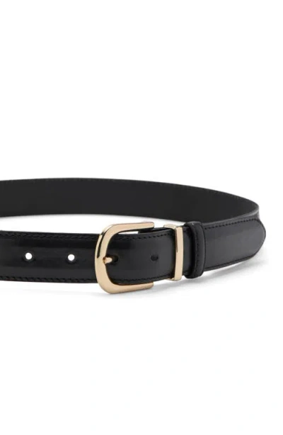 Mango Leather Belt In Black