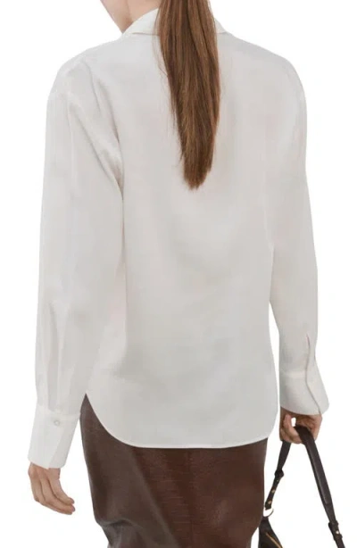 Mango Straight Button-up Shirt In White