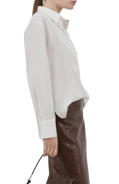 Mango Straight Button-up Shirt In White