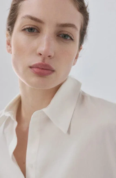 Mango Straight Button-up Shirt In White