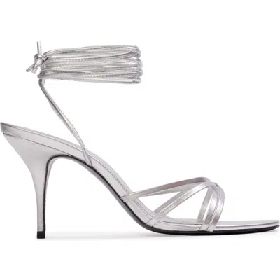 Black Suede Studio Tally 80 Sandal In Silver