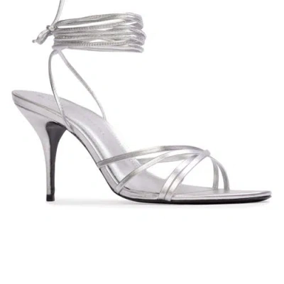 Black Suede Studio Tally 80 Sandal In Silver