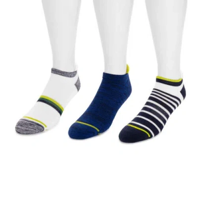 Muk Luks Cotton Ankle Compression Socks, 3 Pair Pack In Multi