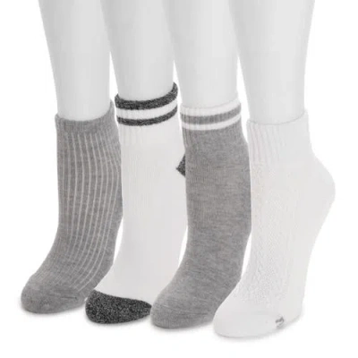 Muk Luks Dream Step Mini Crew Socks, 4 Pair Pack In Multi