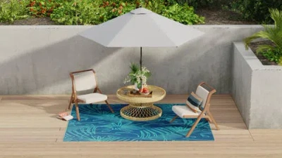 Mad Mats Palm Leaf Rug In Multi
