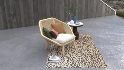 Mad Mats Leopard Rug In Multi