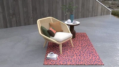 Mad Mats Leopard Rug In Multi
