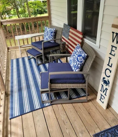 Mad Mats Vertical Stripe Rug In Multi