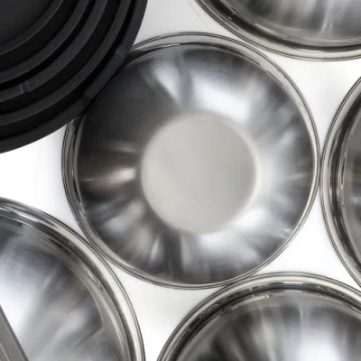 Megachef 5 Piece Multipurpose Stackable Mixing Bowl Set With Lids In Silver