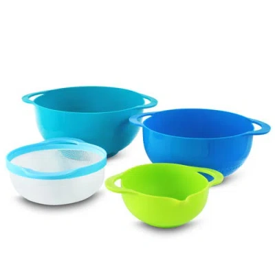 Megachef Multipurpose Stackable Mixing Bowl And Measuring Cup Set In Multi