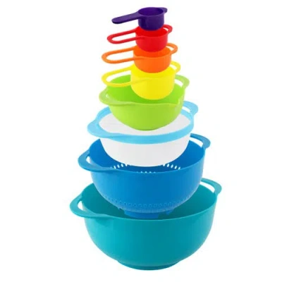 Megachef Multipurpose Stackable Mixing Bowl And Measuring Cup Set In Multi