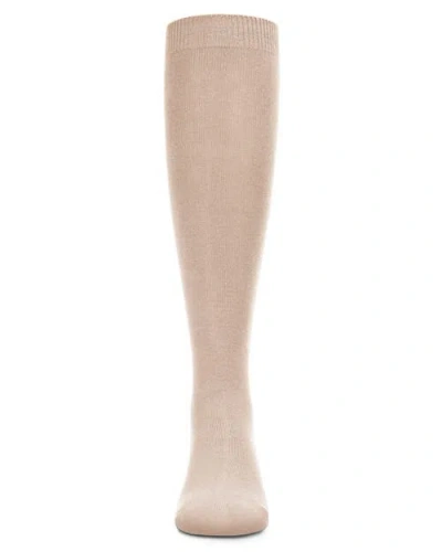 Memoi Soft  Knee High Sock Multiple Solid Colors In Nude