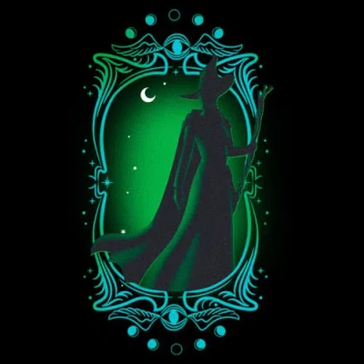 Wicked Elphaba Silhouette Frame  Graphic T-shirt In Black