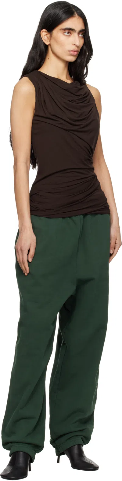 Entire Studios Brown Drape Tank Top In Brown