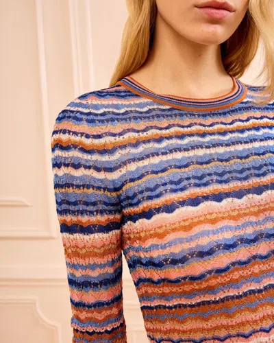 Ulla Johnson Lunaire Stripe Pointelle Knit Top In Multi