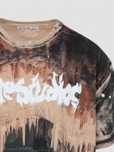 Acne Studios Graphic T-shirt In Brown