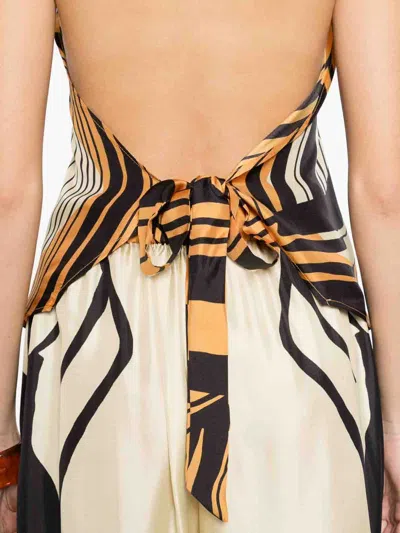 Raquel Diniz Halterneck Open Back Top Asymmetric Hem In Multi